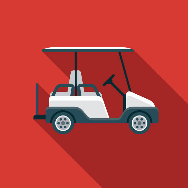 ilustrações, clipart, desenhos animados e ícones de ícone do carrinho de golfe - golf cart golf mode of transport transportation