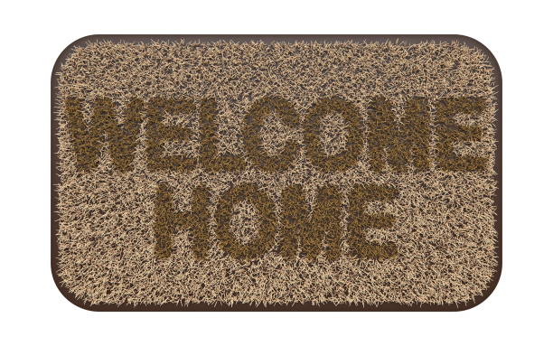 istock Brown coir doormat with text WELCOME HOME 3D 1185756234