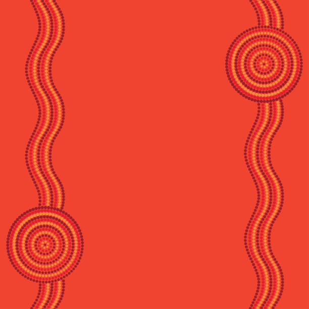 ilustraciones, imágenes clip art, dibujos animados e iconos de stock de pintura abstracta de líneas aborígenes en formato vectorial. - australian culture illustrations