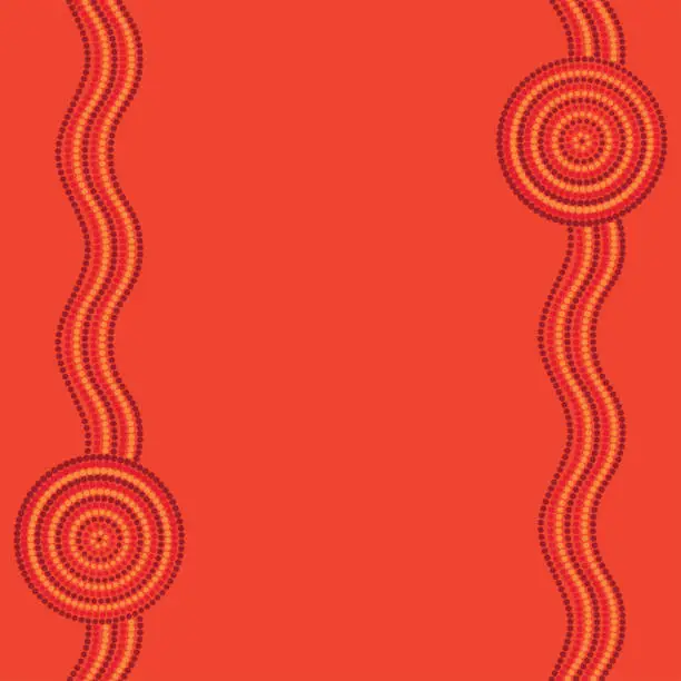 Vector illustration of Abstract Aboriginal line painting in vector format.