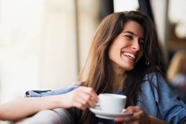 istock Nothing brings her joy as a cup of coffee 1185767452