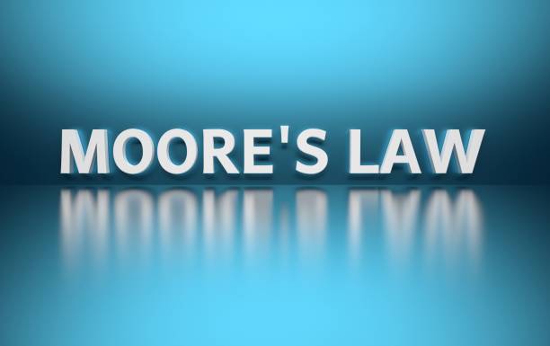 istock Word Moore's Law on blue background 1185768329