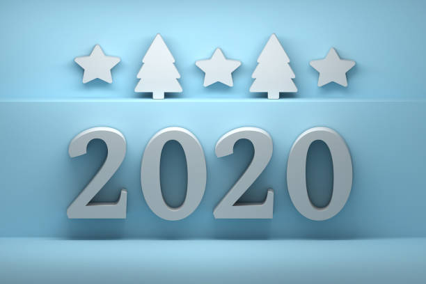 istock New Year greeting card with large 2020 numbers on blue backgound 1185769347