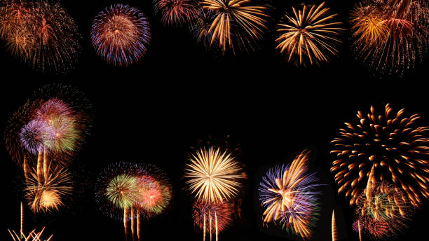 istock Colorful fireworks of various 1185775438