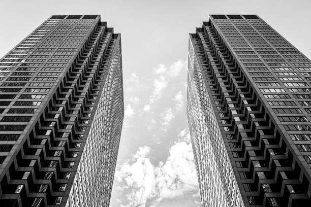 istock Skyscrapers and office buildings in black and white 1185776143