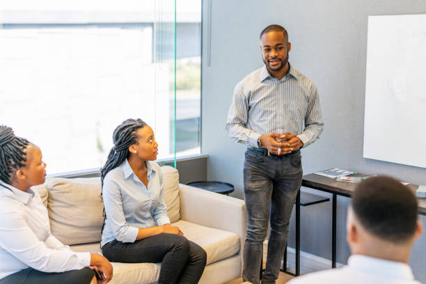 istock African Businessman Making a Presentation 1185779397
