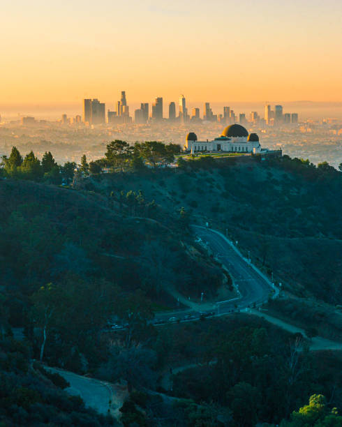 Griffith Observatory Sunrise at Griffith Observatory griffith park observatory stock pictures, royalty-free photos & images