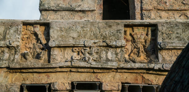 istock Tulum Mexico - Mayan Ruins - Close up of Hieroglyphics 1185780509