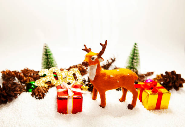 istock Christmas holiday theme with reindeer 1185783181