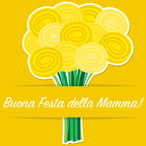 Vector illustration of Italian rose Mother's Day card in vector format.