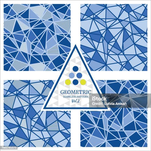 Triangular Geometry Designs Triangular Geometric Seamless Pattern Collection Stock Illustration ...