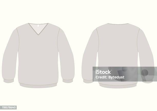 Decote Em V Sweater Modelo Ilustração Vetorial - Arte vetorial de stock e mais imagens de Algodão - Algodão, Atrás, Camisas