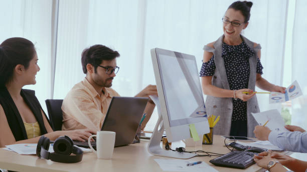 istock Senior leader giving advice speech to team members 1185788855