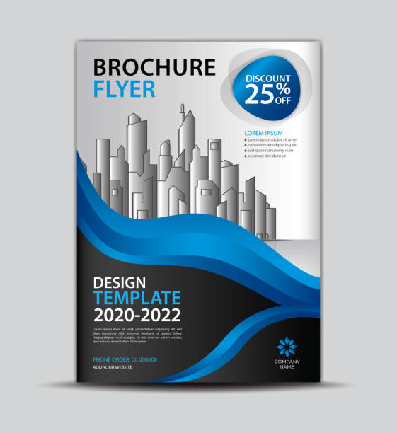 istock Flyer template for promotion, leaflet design, brochure layout, cover design, annual report cover, modern concept design, Blue wave background, vector Eps10 1185789449