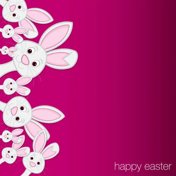 Vector illustration of White Easter bunny card in vector format.