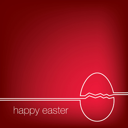 Continuous line Easter egg card in vector format.