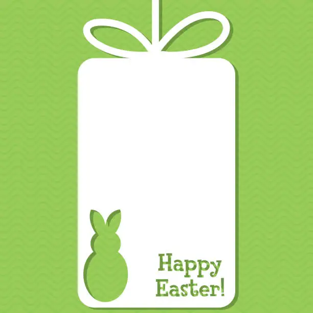 Vector illustration of Easter cut out tag card in vector format.