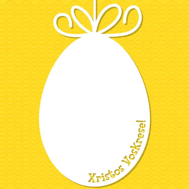 Vector illustration of Easter cut out tag card in vector format. Words translate to 