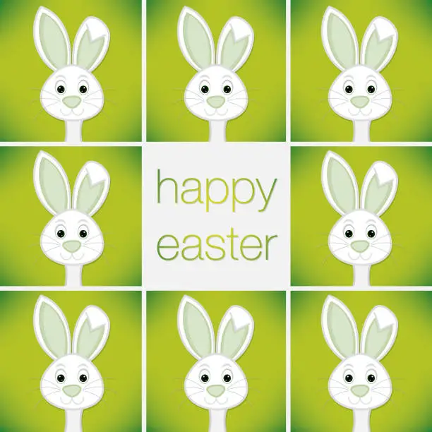 Vector illustration of Bright Easter Bunny card in vector format.