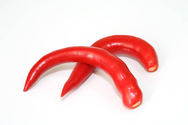 Red Cayenne peppers stock photo