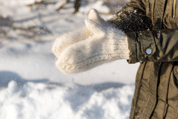 istock Girl have fun in winter forest. 1185798394