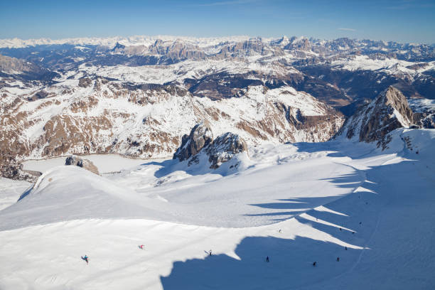 istock Dolomites, Italy - mountain Marmolada, mountain skiing and snowboarding 1185801358