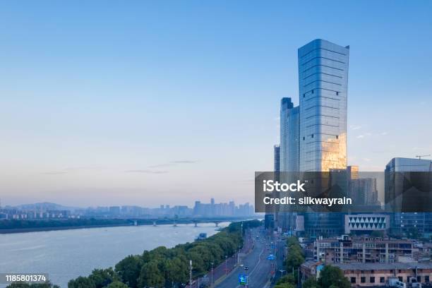 Modern Building By The Xiangjiang River In Early Morning Stock Photo - Download Image Now