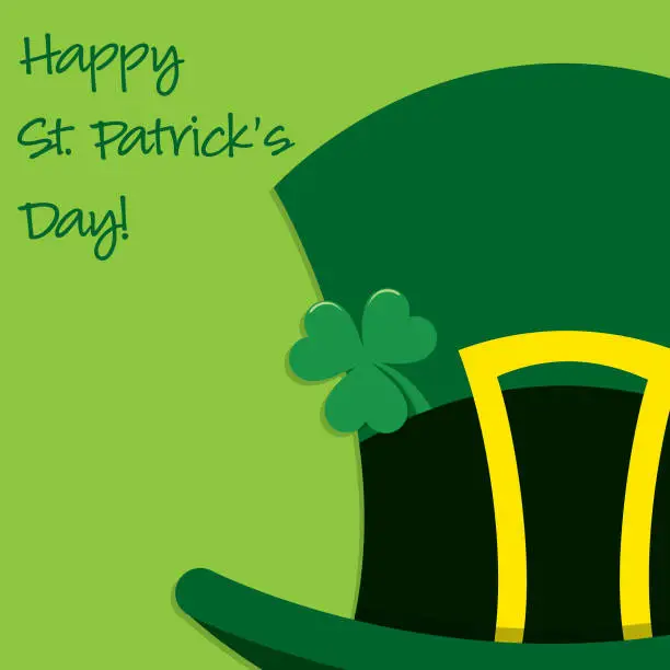 Vector illustration of Leprechaun's hat St Patrick's Day card in vector format.