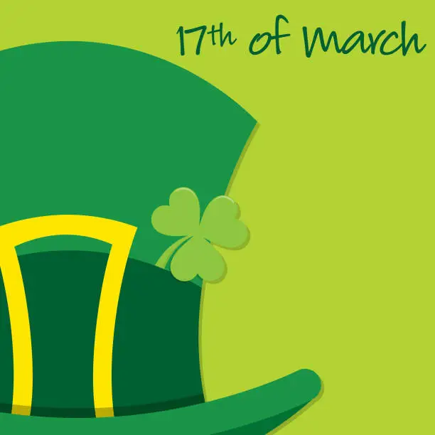 Vector illustration of Leprechaun's hat St Patrick's Day card in vector format.