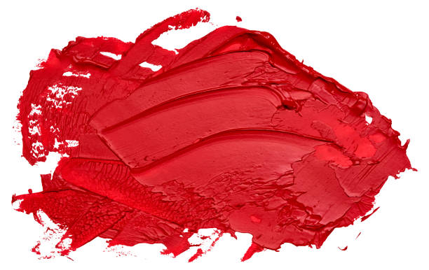 istock Hand drawn oil painting red brush stroke isolated on white background. 1185801589