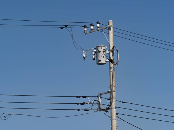 Electric wires and utility poles