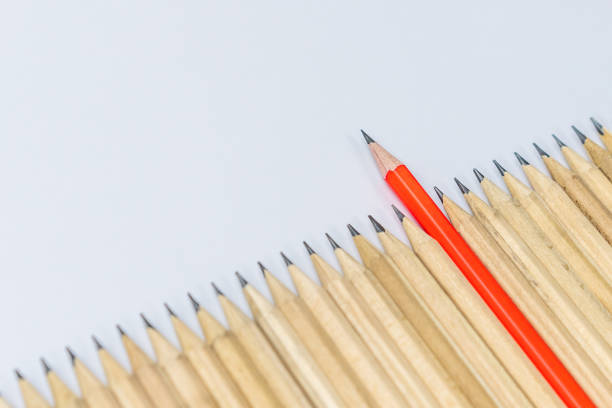 istock Different pencil standout show leadership concept. 1185806238