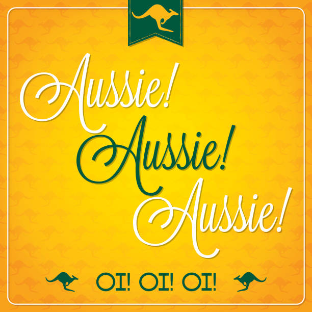 элегантная типографская карта дня австралии в векторном формате. - kangaroo flag australia australian culture stock illustrations