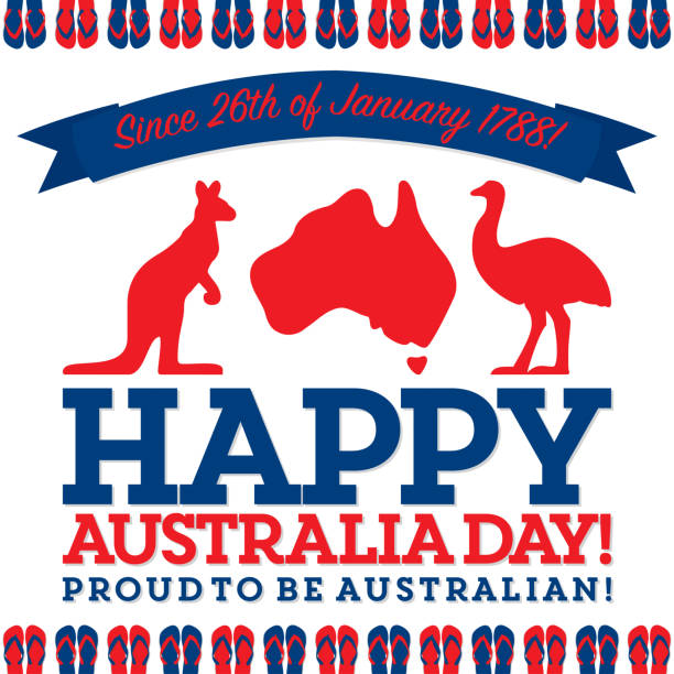 illustrations, cliparts, dessins animés et icônes de rétro ceinture australie day carte en format vectoriel. - sash white blue red
