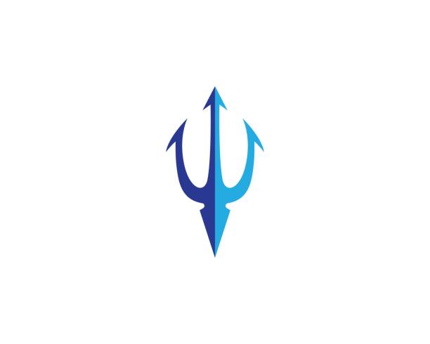 Trident vector icon illustration design Trident logo template vector icon illustration design greek god poseidon backgrounds stock illustrations