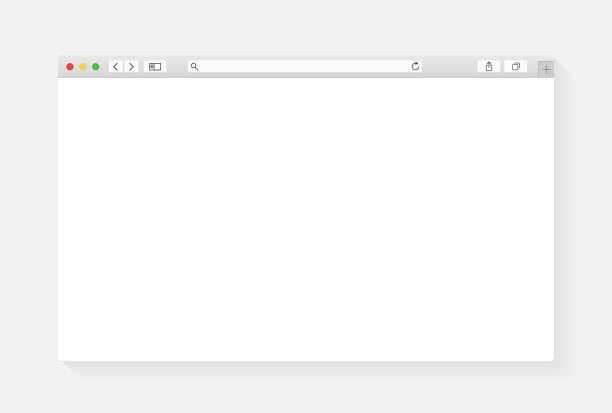 современный дизайн окна браузера изолирован. макет экрана веб-окна. интернет пустая концепция страницы с тенью. иллюстрация вектора - window stock illustrations