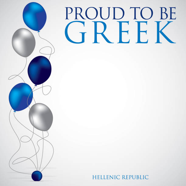balon grecki dzień niepodległości karty w formacie wektorowym. - flag national flag greek flag greece stock illustrations
