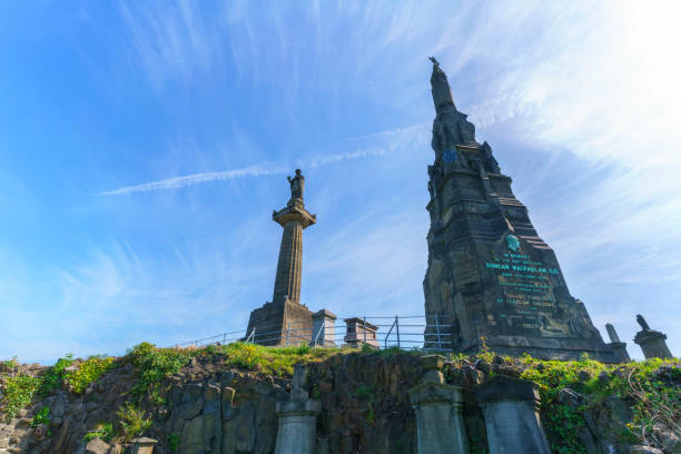 glasgow necropolis is a victorian cemetery on a low hill near glasgow cathedral , glasgow , scotland - uk cathedral cemetery day imagens e fotografias de stock