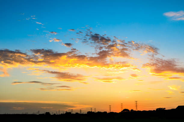 Beautiful sky and colorful clouds at sunset,China