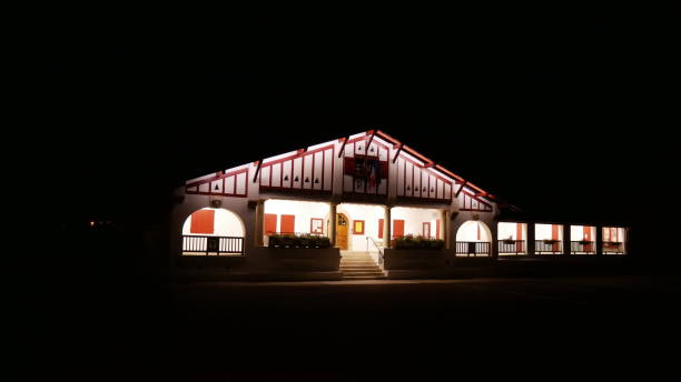 istock Basque country guethary night town hall 1185815594
