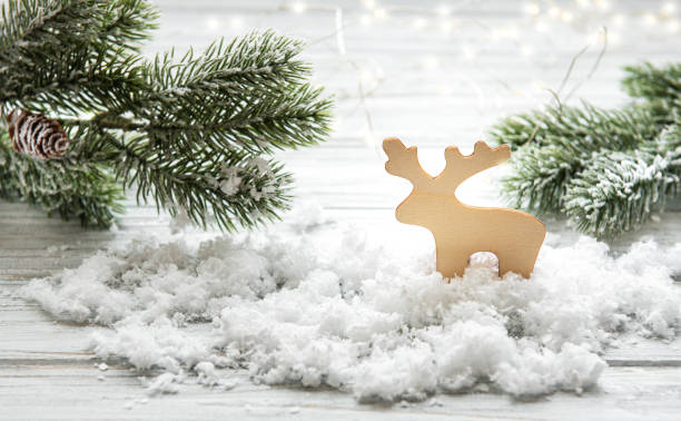 istock Christmas wooden deer 1185820888