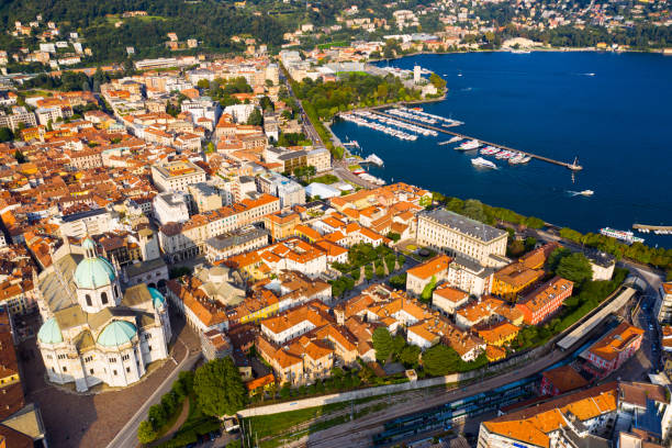 istock Panoramic view from the drone on the city Como. Italy 1185821191