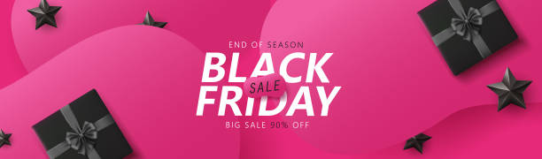 black friday verkauf banner layout design vorlage grafik abstrakte rosa hintergrund. vektor-illustration - store suit commercial sign marketing stock-grafiken, -clipart, -cartoons und -symbole