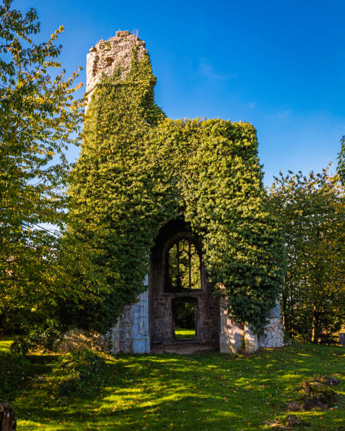 Ruins of Church of St Mary, Pluckley Road, Little Chart - Ashford, bombed in WW2 stock photo