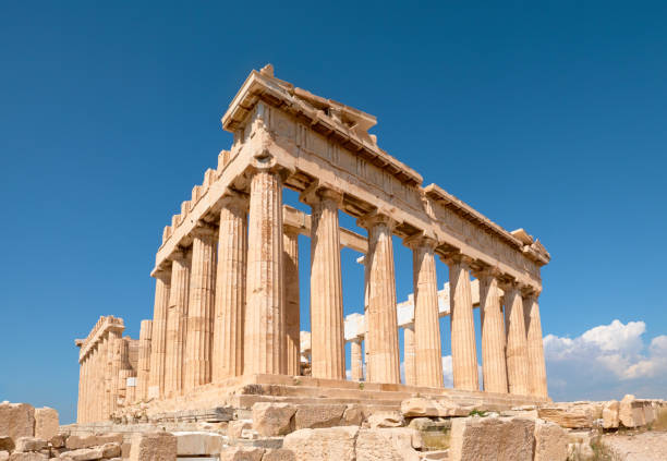 istock Parthenon temple on a bright day with blue sky. Classical ancient Greek civilization landmark, famous place, panorama travel background.Panoramic image taken in Acropolis hill in Athens, Greece. 1185830199