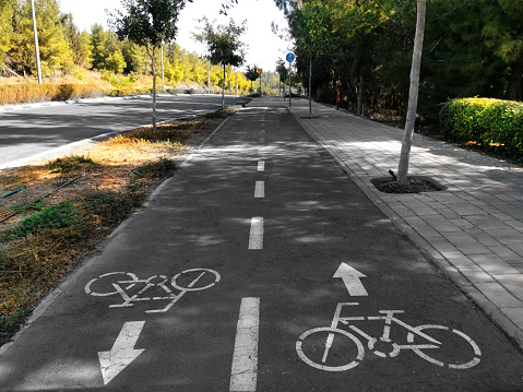 Bike path in an Israeli city Modiin.