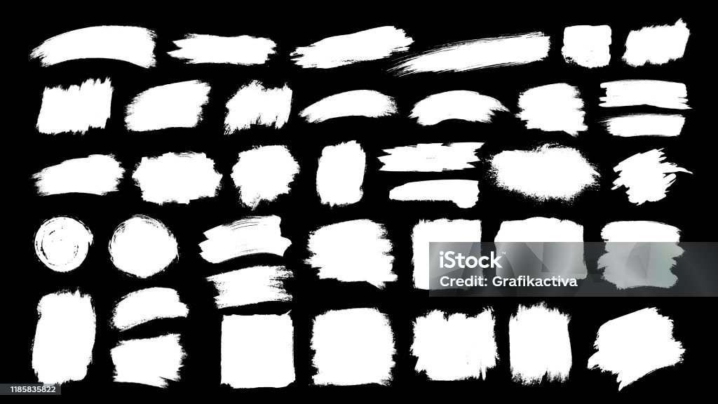 Set of thick brushstrokes. Irregular drawing strokes. Set of thick brushstrokes. Irregular drawing strokes. Vector brush stroke background. Texture and grunge style. Stain illustration. Dirty stock vector