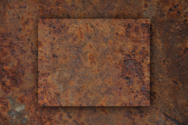 istock Map of Wyoming on rusty metal 1185836827