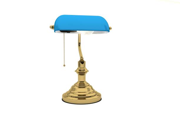 istock old style blue bank lamp. 3D rendering 1185836973