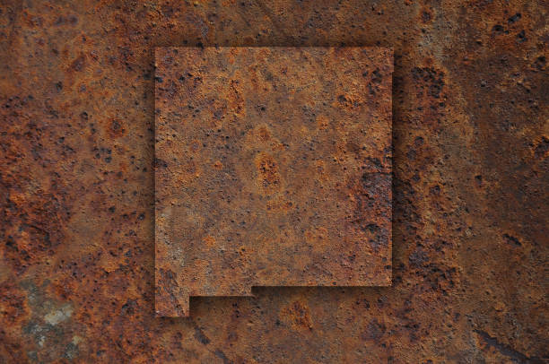istock Map of New Mexico on rusty metal 1185838204